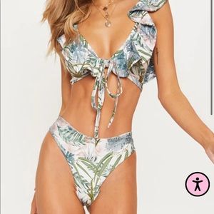 Pretty little thing floral bikini size medium
